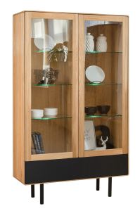 Vitriinkapp Tokyo, 15015M, tamm, naturaalne õli +must MDF