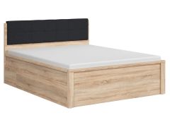 Voodi Kaspia S128-LOZ 160 T, 160x200 cm, sonoma tamm + must peats